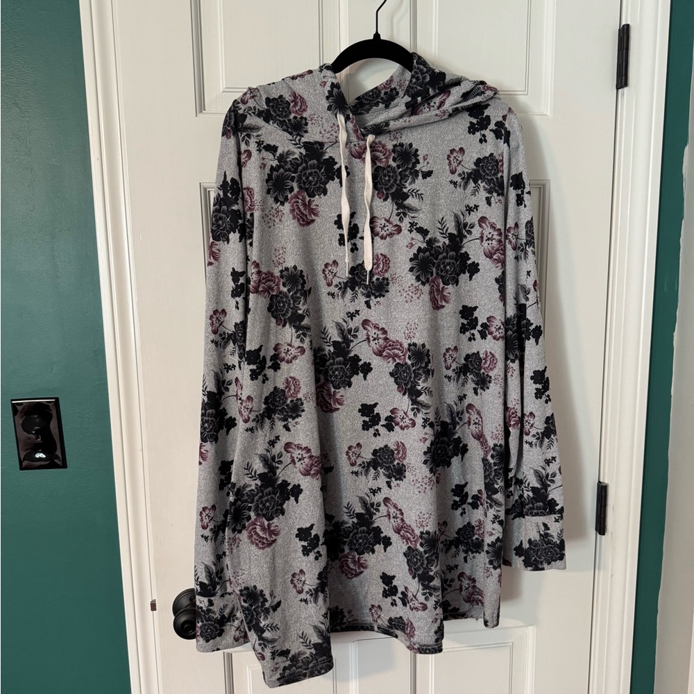Floral Hooded Sweatshirt